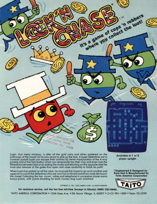 Lock'n'Chase Arcade Game Cover